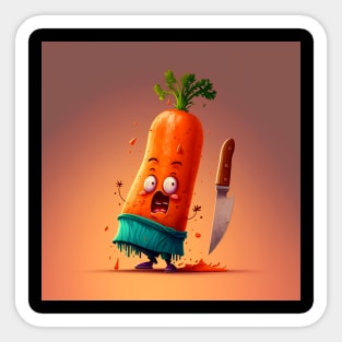 Cartoon carrot character Sticker